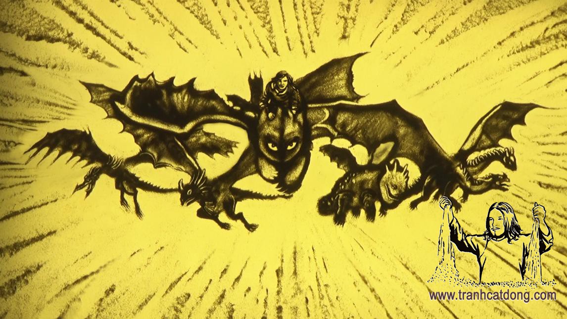 tranh cát biểu diễn